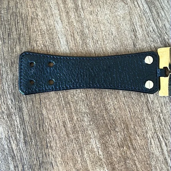 Alexander McQueen McQ razor blade oversized leather cuff wide bracelet - Picture 9 of 14